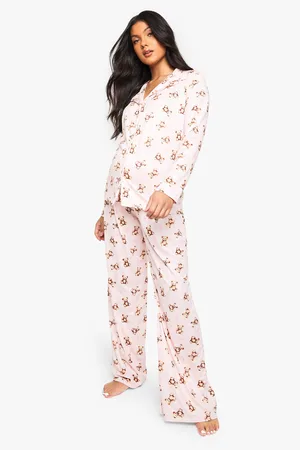 Boohoo Womens Maternity Bear Print Shirt And Trouser - - 8