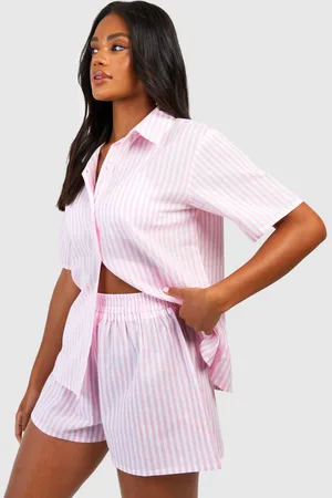 Boohoo Womens Cotton Pinstripe Pyjama Short - - 10