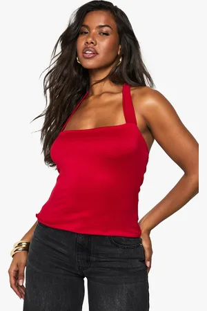 Boohoo Womens Super Soft Square Neck Halter Top - - 6