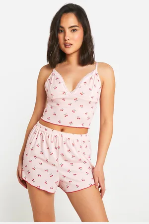 Boohoo Womens Cherry Print Cami And Short Pyjama Set - - 6