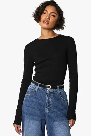 Boohoo Womens Tall Basic Crew Neck Long Sleeve Bodysuit - - 6