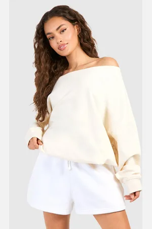 Boohoo Womens Off The Shoulder Sweatshirt - - S