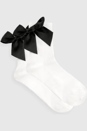 Boohoo Womens Oversized Bow Detail Socks - - One Size
