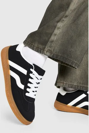 Boohoo Womens Gum Sole Striped Trainers - - 3