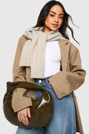 Boohoo Womens Textured Patent Knot Detail Grab Bag - - One Size