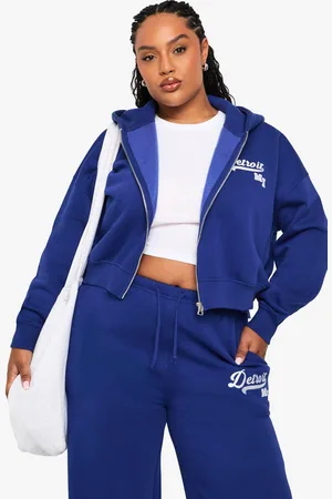 Boohoo Womens Plus Detroit Oversized Zip Up Hoodie - - 16