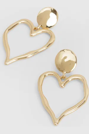 Boohoo Womens Abstract Heart Statement Earrings - One Size