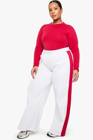 Boohoo Womens Plus Side Stripe Wide Leg Joggers - - 16