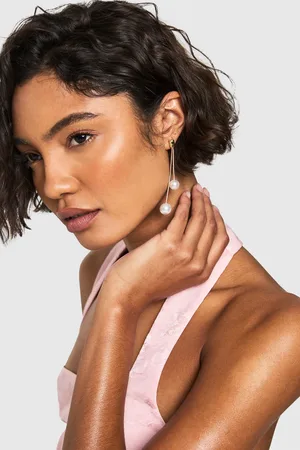 Boohoo Womens Double Pearl Drop Earrings - - One Size