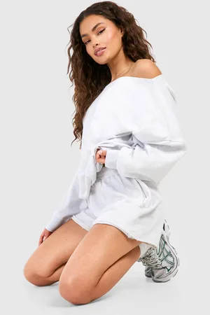 Boohoo Womens Off The Shoulder Sweatshirt - - S