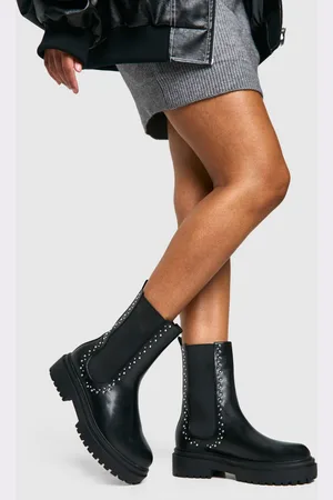 Boohoo Womens Chunky Stud Detail Chelsea Boots - - 6