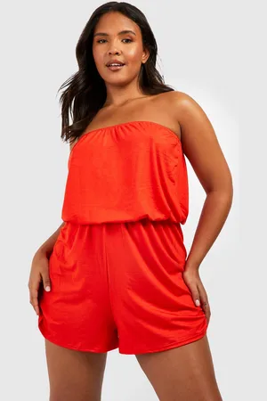 Boohoo Womens Plus Jersey Beach Bandeau Playsuit - - 20