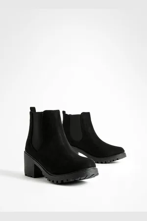 Boohoo Womens Faux Suede Cleated Chunky Chelsea Boots - - 8