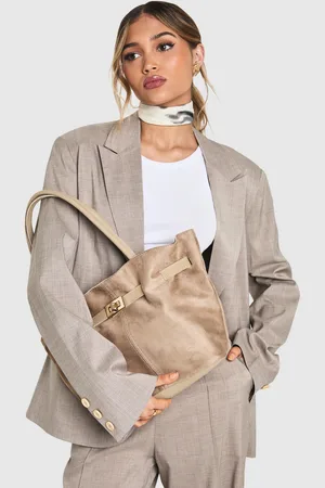 Boohoo Womens Faux Suede Hardware Detail Tote Bag - - One Size