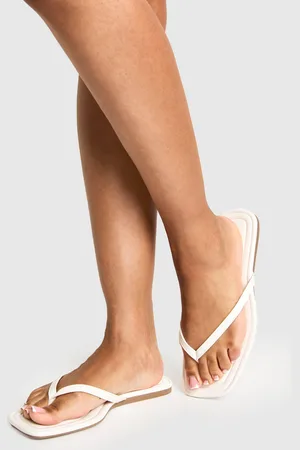 Boohoo Womens Wide Fit Square Toe Flip Flops - - 3