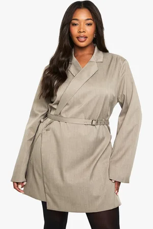 Boohoo Womens Plus Marl Belted Blazer Dress - - 16