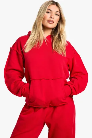 Boohoo Womens Reverse Loopback Over The Head Oversized Hoodie - - S