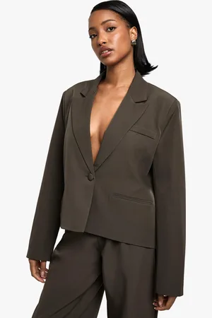 Boohoo Womens Woven Tailored Boxy Fit Blazer - - 8