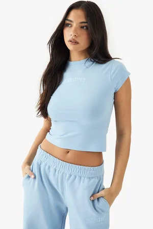 Boohoo Womens Dsgn Studio Sports Club Embroidered Baby T-Shirt - - 6