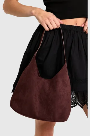 Boohoo Womens Faux Suede Structured Shoulder Bag - - One Size