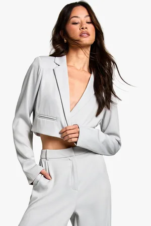 Boohoo Womens Tall Boxy Crop Blazer - - 8