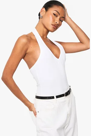 Boohoo Womens Basics Basics Halterneck Bodysuit - - 12