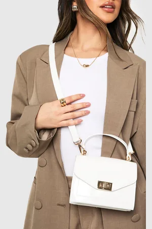 Boohoo Womens Structured Patent Cross Body Bag - - One Size