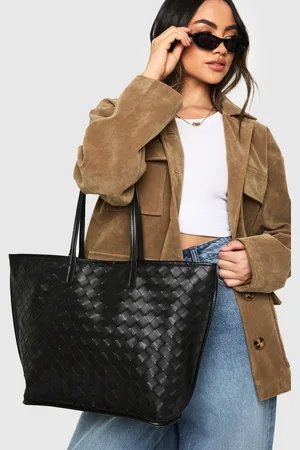 Boohoo Womens Woven Leather Look Tote Bag - - One Size