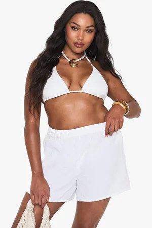 Boohoo Womens Plus Cheesecloth Elasticated Waist Shorts - - 16