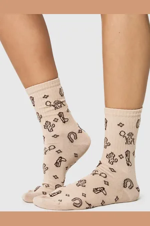 Boohoo Womens Tonal Western Pattern Socks - - One Size