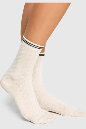 Boohoo Womens Single Cable Knit Sports Socks - - One Size