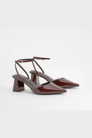 Boohoo Womens Wide Fit Flared Heel Low 2 Part Court - 5