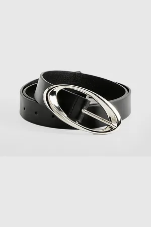 Boohoo Womens Silver Oval Detail Belt - - One Size