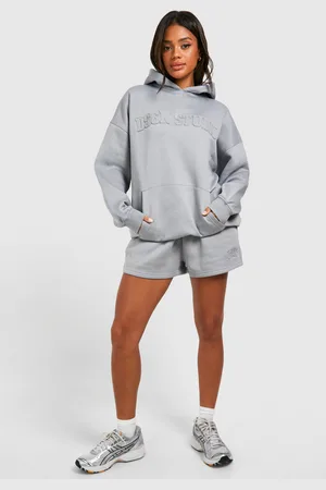 Boohoo Womens Dsgn Studio Self Fabric Applique Oversized Hoodie - - S