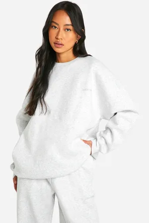 Boohoo Womens Dsgn Studio Embroidered Oversized Sweatshirt - - S
