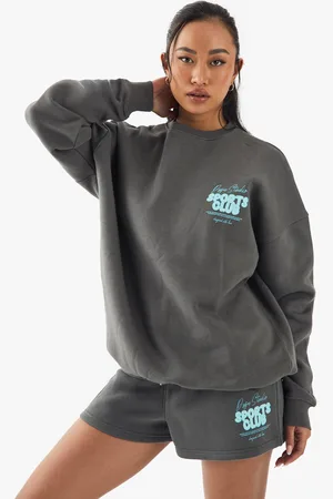 Boohoo Womens Dsgn Studio Sports Club Bubble Print Sweat Short - - S