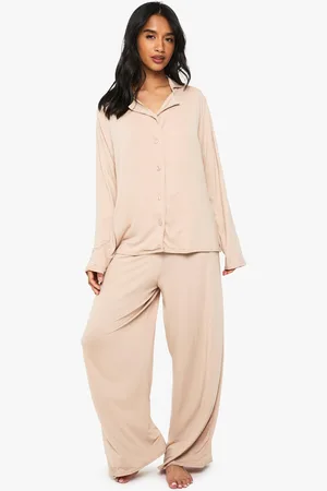 Boohoo Womens Petite Long Sleeve Shirt & Trousers Pyjama Set - - 6