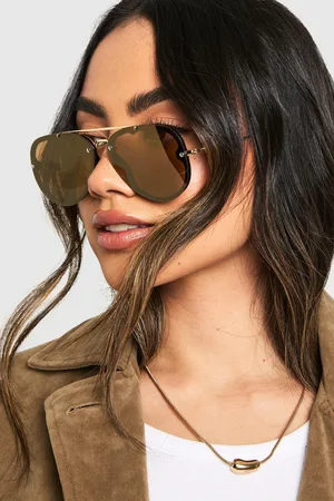 Boohoo Womens Metal Frame Aviator Sunglasses - - One Size