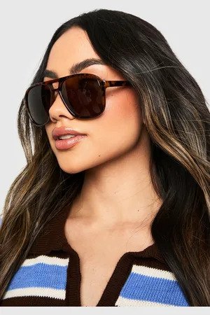 Boohoo Womens Oversized Retro Aviator Sunglasses - - One Size
