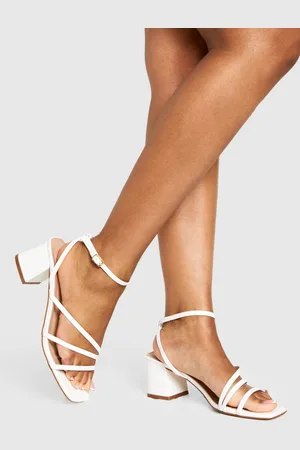 Boohoo Womens Wide Fit Triple Strap Detail Low Block Heels - - 3