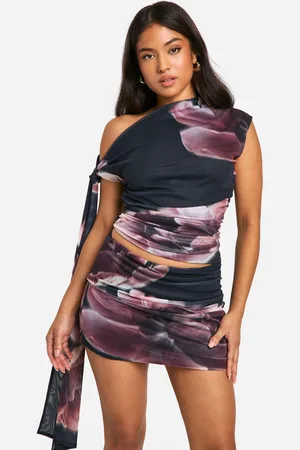 Boohoo Womens Petite Off The Shoulder Tie Top - - 12
