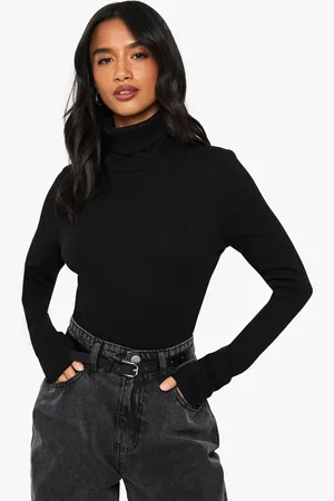Boohoo Womens Petite Basic Roll Neck Long Sleeve Bodysuit - - 6