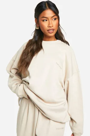 Boohoo Womens Dsgn Studio Embroidered Oversized Sweatshirt - - S