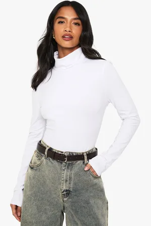 Boohoo Womens Petite Basic Roll Neck Long Sleeve Bodysuit - - 6