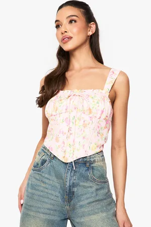 Boohoo Womens Floral Milkmaid Corset - - 6