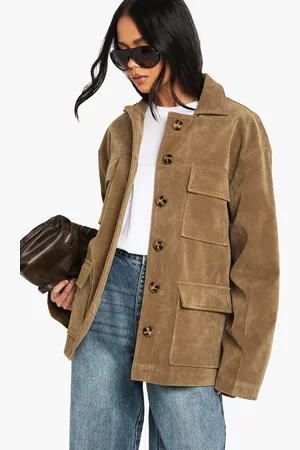 Boohoo Womens Suede Oversized Jacket - - M