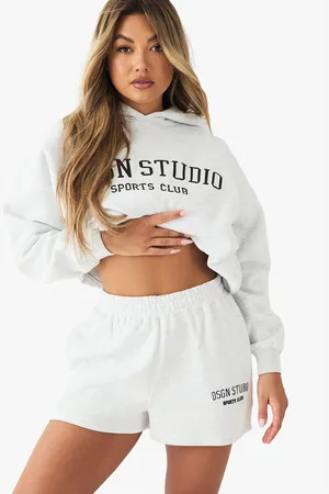 Boohoo Womens Dsgn Studio Sports Club Applique Sweat Short - - S