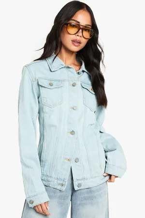 Boohoo Womens Bleach Washed Oversized Denim Jacket - - 8