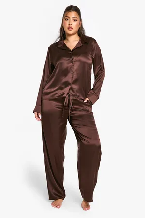 Boohoo Womens Plus Satin Trouser Pj Set - - 16
