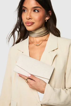 Boohoo Womens Linen Structured Clutch Bag - - One Size